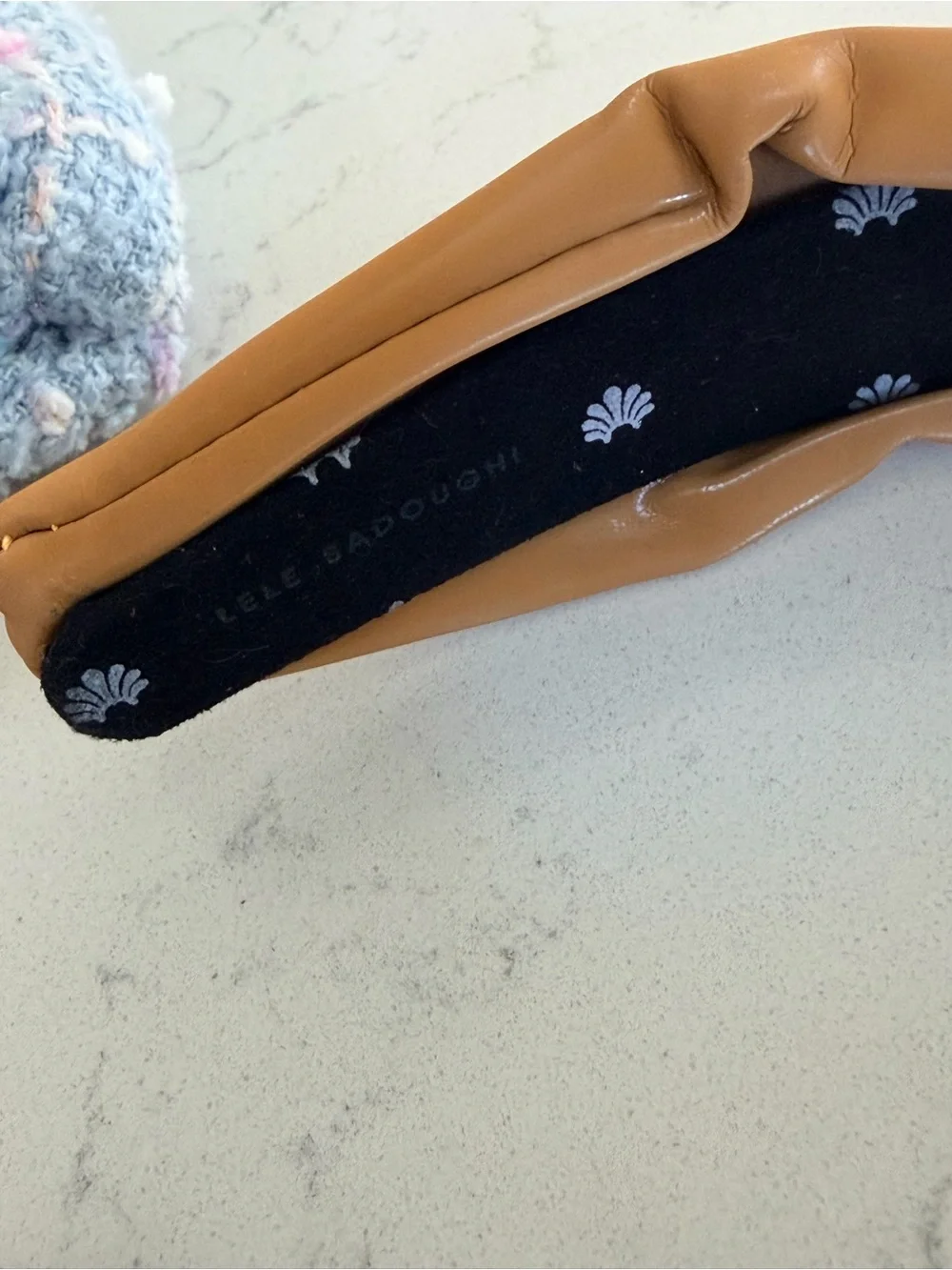 Lele Sadoughi Faux Leather Headband - Caramel